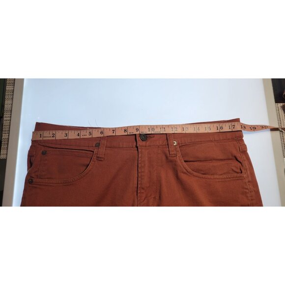 Hudson Byron Straight Jeans Mens 34 Orange Denim Classic Fit Stretch Five Pocket - Picture 7 of 11